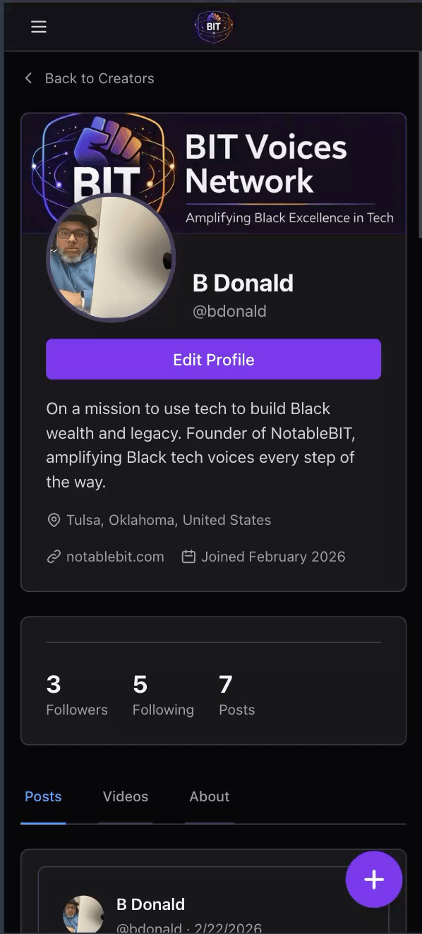 Creator Profiles screen recording